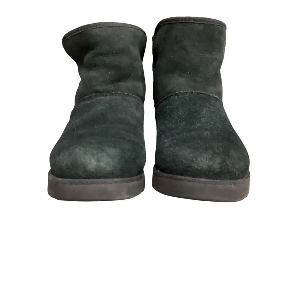 UGG Australia Women's Cory‎ Suede Ankle Sheepskin Boots Size 6 Grey Outdoor